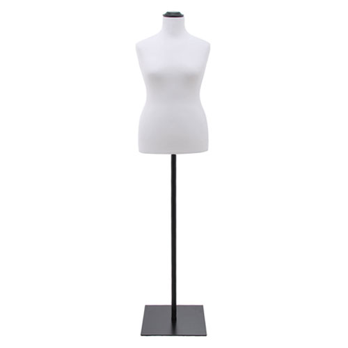 Busto donna sartoriale taglia comoda bianco con base nera