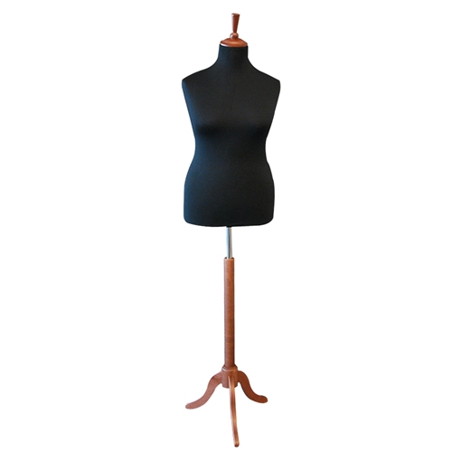 Busto donna sartoriale taglia comoda con base treppiede noce