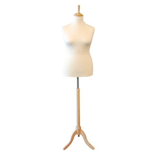 Busto donna sartoriale taglia comoda con base treppiede frassino
