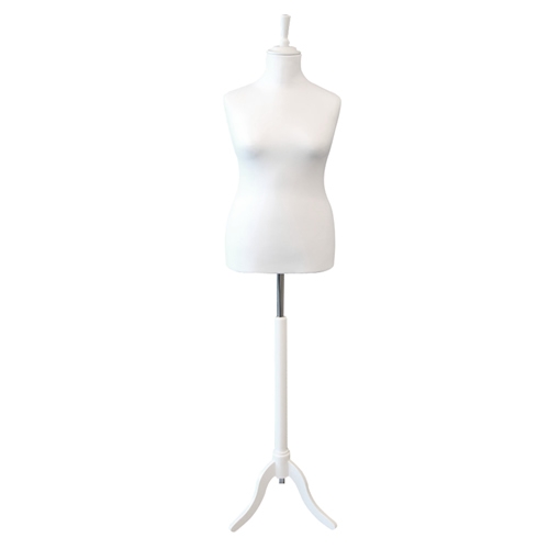 Busto donna sartoriale taglia comoda con base treppiede bianca