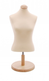 Female counter bust in beige fabric