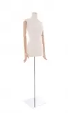 Busto donna sartoriale professionale in lino con braccia legno e base treppiede TG. 40 Small 