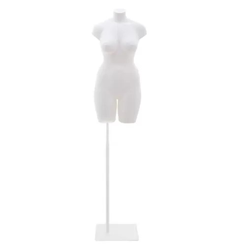 Busto manichino donna taglia comoda con base - bianco