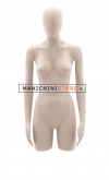 Busto torso donna in plastica con testa a uovo