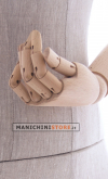 Busto donna in lino con braccia legno e mezza gamba