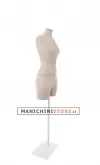 Busto donna in lino con mezza gamba