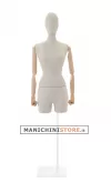 Busto donna in lino con braccia legno e mezza gamba