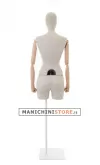 Busto donna in lino con braccia legno e mezza gamba