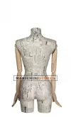 Busto donna braccia legno rivestito in cartapesta giornale