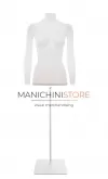 Busto donna in plastica con base quadrata bianca