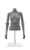 Busto donna grigio con braccia e base da banco