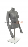 Busto donna grigio con braccia e base da banco