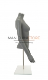 Busto donna grigio con braccia e base da banco