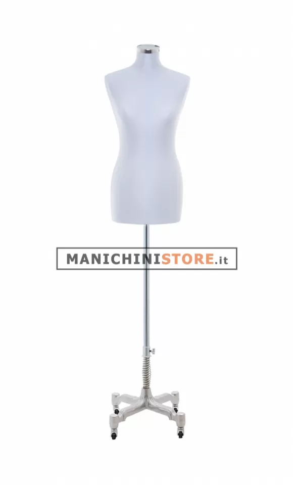 Busto donna tessuto grigio con base Worker