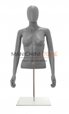 Busto donna grigio con testa, braccia e base da banco