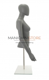 Busto donna grigio con testa, braccia e base da banco