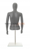 Busto donna grigio con testa, braccia e base da banco