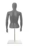 Busto donna grigio chiaro con testa, braccia e base da banco