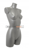 Busto manichino donna precolorato grigio