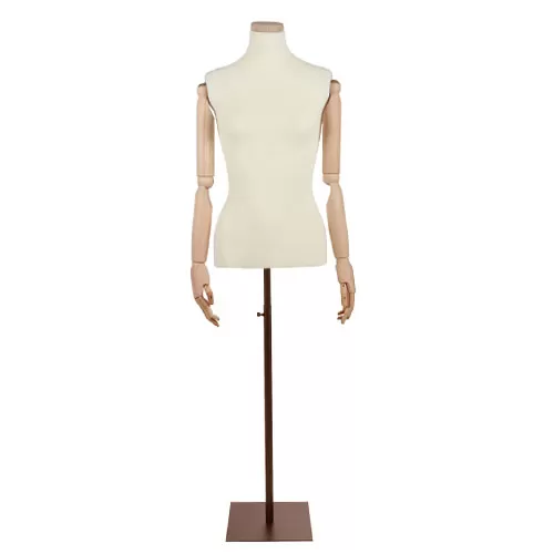 Busto donna braccia legno rivestito in lycra con base