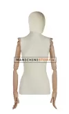 Busto donna rivestito in lycra con braccia e spalline in legno