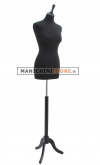 Busto donna in tessuto Nero con treppiede Nero
