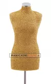 Busto donna in tessuto oro con base inox cromata