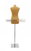 Busto donna in tessuto oro con base inox cromata