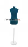 Busto sartoriale donna vellutato blu base tonda bianca