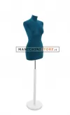 Busto sartoriale donna vellutato blu base tonda bianca