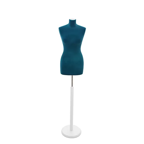 Busto sartoriale donna vellutato blu base tonda bianca