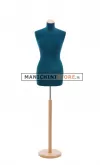 Busto sartoriale donna vellutato blu base tonda frassino