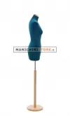 Busto sartoriale donna vellutato blu base tonda frassino