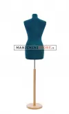 Busto sartoriale donna vellutato blu base tonda frassino