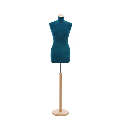 Busto sartoriale donna vellutato blu base tonda frassino
