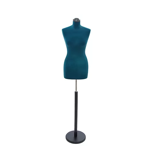 Busto sartoriale donna vellutato blu base tonda nera