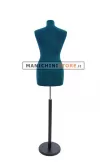 Busto sartoriale donna vellutato blu base tonda nera