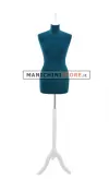 Busto sartoriale donna vellutato blu treppiede bianco
