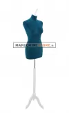 Busto sartoriale donna vellutato blu treppiede bianco