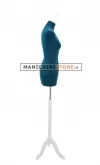 Busto sartoriale donna vellutato blu treppiede bianco