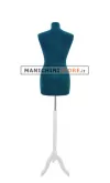 Busto sartoriale donna vellutato blu treppiede bianco