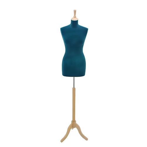 Busto sartoriale donna vellutato blu treppiede frassino