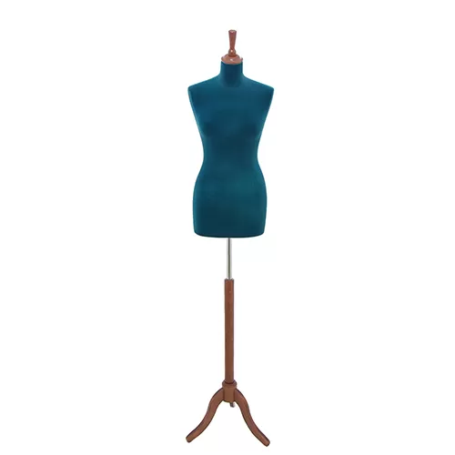 Busto sartoriale donna vellutato blu treppiede noce