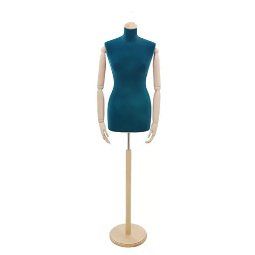 Busto sartoriale donna vellutato blu con braccia frassino