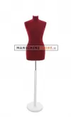 Busto sartoriale donna vellutato bordeaux base tonda bianca