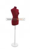 Busto sartoriale donna vellutato bordeaux base tonda bianca