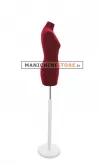 Busto sartoriale donna vellutato bordeaux base tonda bianca