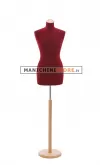 Busto sartoriale donna vellutato bordeaux base tonda frassino