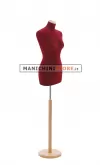 Busto sartoriale donna vellutato bordeaux base tonda frassino
