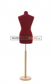 Busto sartoriale donna vellutato bordeaux base tonda frassino